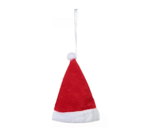FEERIC LIGHTS AND CHRISTMAS Guirlande Et Boule De Sapin^ Sujet De Noël A Suspendre Lot De 3 Formes Bonnets En Tissu H 9 Cm