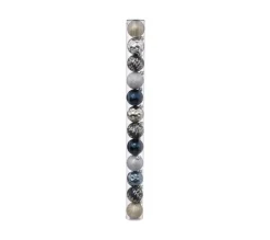 FEERIC LIGHTS AND CHRISTMAS Guirlande Et Boule De Sapin^ Déco De Sapin Lot De 12 Boules De Noël D 6 Cm - Champagne Bleu Et Argent