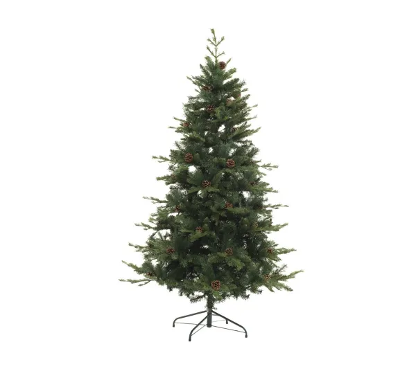 FEERIC LIGHTS AND CHRISTMAS Sapin Et Accessoire^ Sapin De Noël Artificiel Vert Avec Pommes De Pin Qualite Premium H 150 Cm