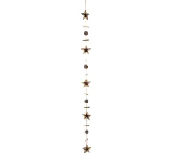 FEERIC LIGHTS AND CHRISTMAS Guirlande Et Boule De Sapin^ Guirlande De Noël En Bois Etoiles Et Pommes De Pin L 125 Cm