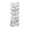 FEERIC LIGHTS AND CHRISTMAS Guirlande Et Boule De Sapin^ Déco De Sapin Lot De 12 Boules De Noël D 4 Cm - Argent Et Blanc