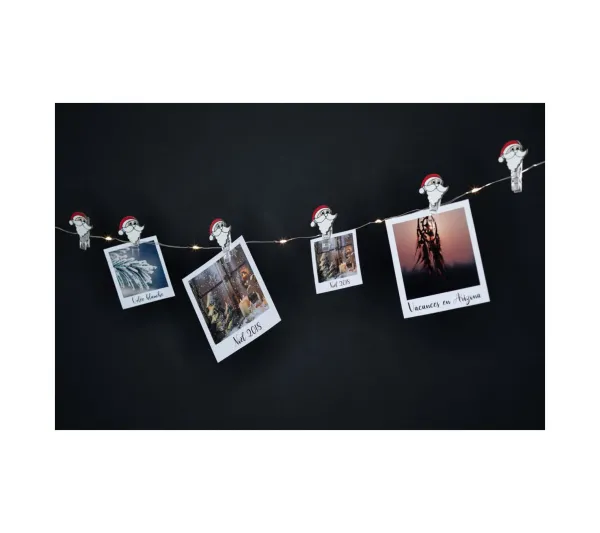 FEERIC LIGHTS AND CHRISTMAS Guirlande Et Boule De Sapin^ Guirlande Lumineuse Interieur 10 Led Et 10 Clips Pere Noël Pour Accrocher Vos Photos