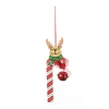 FEERIC LIGHTS AND CHRISTMAS Guirlande Et Boule De Sapin^ Sujet De Noël A Suspendre Canne A Sucre En Bois Et Grelot