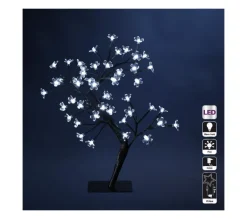 FEERIC LIGHTS AND CHRISTMAS Sapin Et Accessoire^ Décoration Interieure De Noël Arbre Fleurs Prunus Sur Socle 48 Led Blanc Froid H 45 Cm
