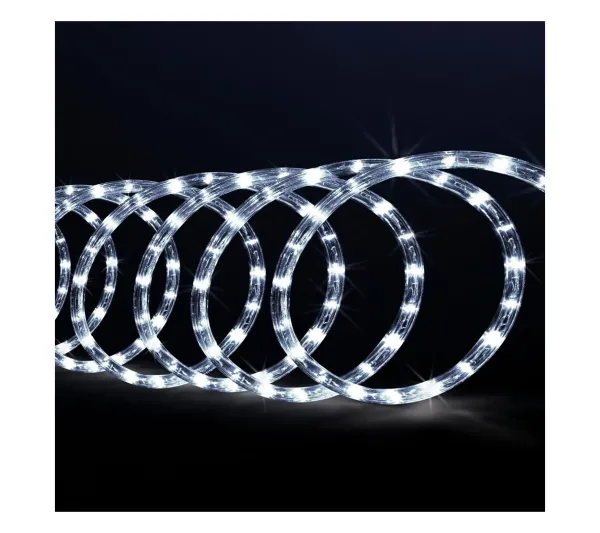 FEERIC LIGHTS AND CHRISTMAS Guirlande Et Boule De Sapin^ Guirlande Lumineuse Exterieur Tube 10 M 180 Led Blanc Froid 8 Jeux De Lumiere