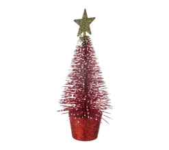 FEERIC LIGHTS AND CHRISTMAS Sapin Et Accessoire^ Déco De Noël Sapin De Table Rouge A Paillettes H 14 Cm