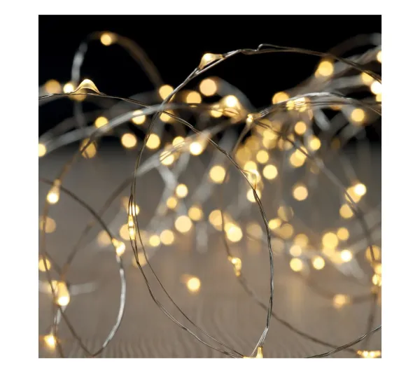 FEERIC LIGHTS AND CHRISTMAS Guirlande Et Boule De Sapin^ Guirlande Lumineuse Interieur 20 Microled Blanc Chaud Sur 1.90 Metres