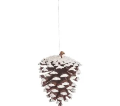 FEERIC LIGHTS AND CHRISTMAS Guirlande Et Boule De Sapin^ Sujet De Noël A Suspendre Pomme De Pin Floquee D 8 Cm