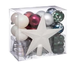 FEERIC LIGHTS AND CHRISTMAS Guirlande Et Boule De Sapin^ Déco De Sapin De Noël Kit 44 Pieces, Boule, Guirlande Et Cimier - Multicolore