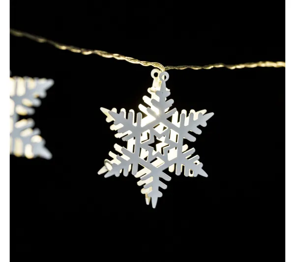 FEERIC LIGHTS AND CHRISTMAS Guirlande Et Boule De Sapin^ Guirlande Interieure De Noël Led Toile Xmas - L. 135 Cm - Blanc