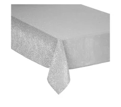 Sale FEERIC LIGHTS AND CHRISTMAS Nappe En Coton Et Polyester Gris Imprime Leopard Argente 140 X 240 Cm