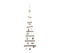 Store FEERIC LIGHTS AND CHRISTMAS Déco De Noël Sapin A Suspendre En Bois Avec Déco H 75 Cm