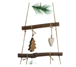 Store FEERIC LIGHTS AND CHRISTMAS Déco De Noël Sapin A Suspendre En Bois Avec Déco H 75 Cm