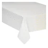Outlet FEERIC LIGHTS AND CHRISTMAS Nappe En Coton Blanc Et Etoiles Dorees 140 X 360 Cm