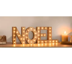 Hot FEERIC LIGHTS AND CHRISTMAS Déco De Noël En Bois Lumineux 41 Led Blanc Chaud 44 X 15 Cm