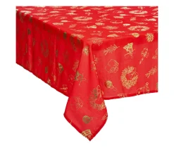Discount FEERIC LIGHTS AND CHRISTMAS Nappe Rouge Imprime Or 140 X 240 Cm