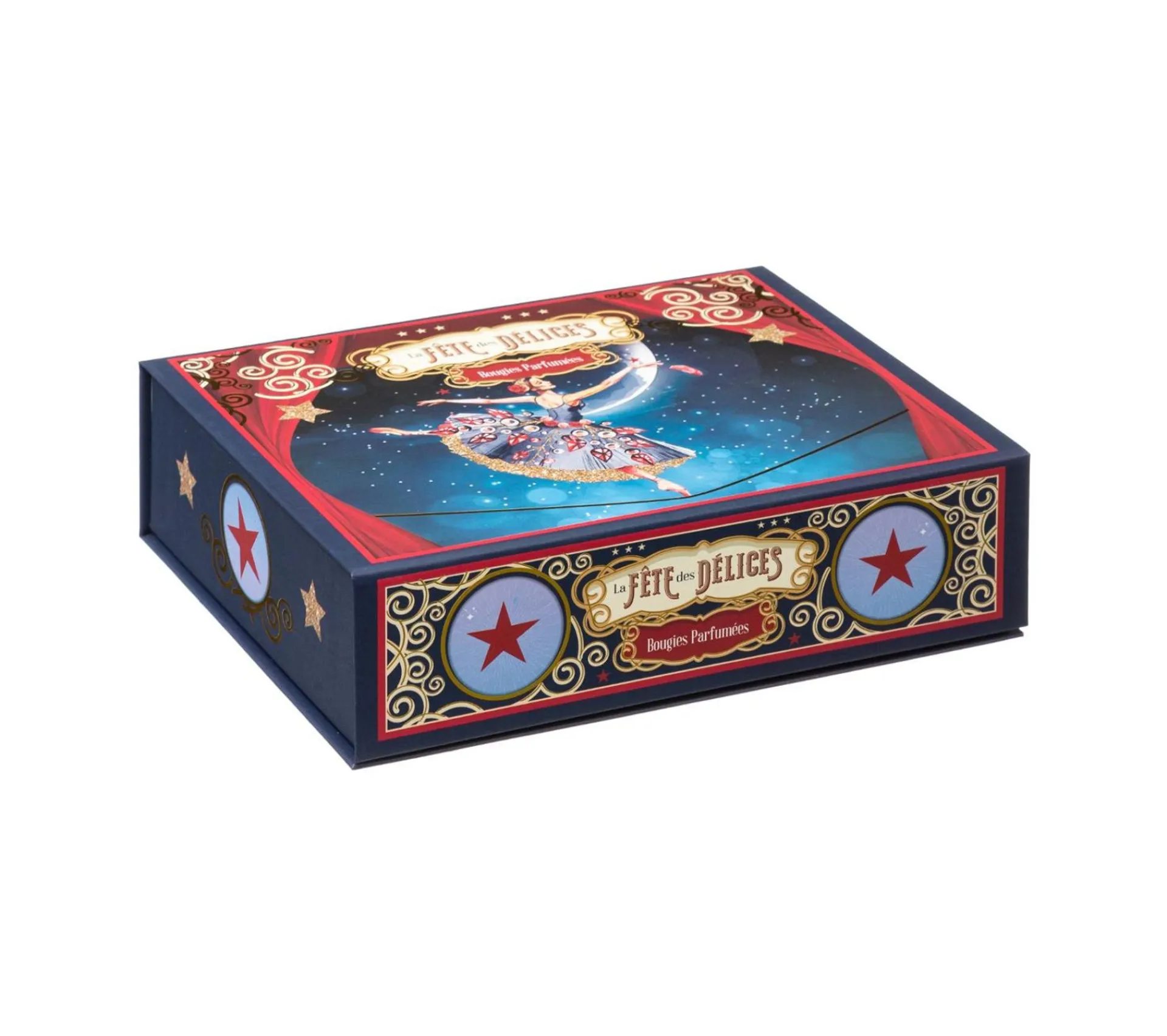 Cheap FEERIC LIGHTS AND CHRISTMAS Coffret 6 Bougies Parfumees Dans Photophores En Verre Imprime La Piste Aux Etoiles