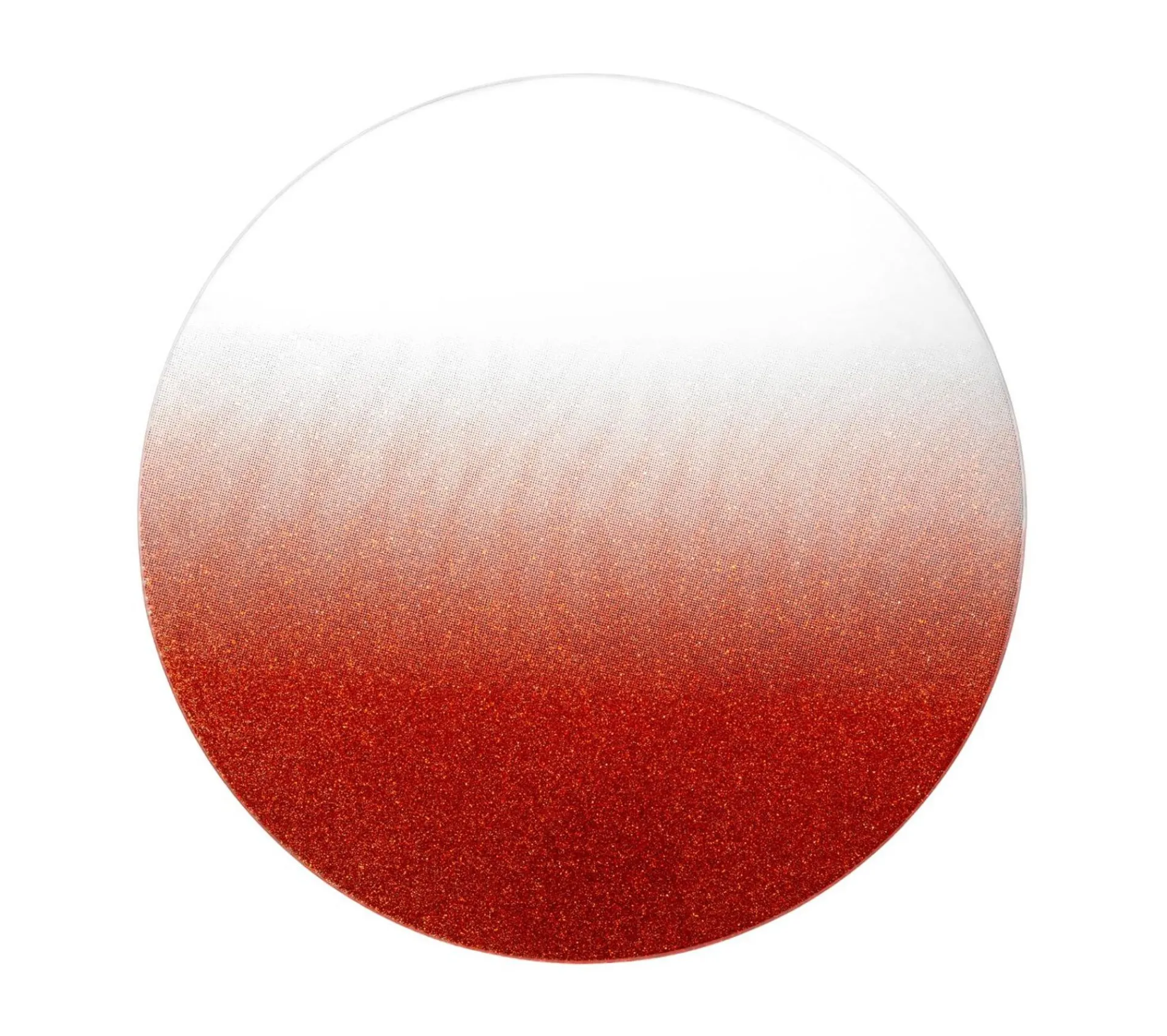 Hot FEERIC LIGHTS AND CHRISTMAS Photophore Support A Bougie Plaque En Verre Effet Miroir Rouge Paillete D 30 Cm