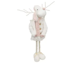 Online FEERIC LIGHTS AND CHRISTMAS Déco De Noël Renne Telescopique Rose Et Blanc H Maxi 76 Cm