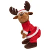 Clearance FEERIC LIGHTS AND CHRISTMAS Peluche Renne De Noël Qui Danse Anime Musical - Rouge