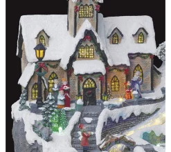Fashion FEERIC LIGHTS AND CHRISTMAS Village De Noël Anime Et Lumineux Eglise - Gris