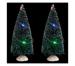 Hot FEERIC LIGHTS AND CHRISTMAS Accessoire Lumineux Pour Village De Noël Lot De 2 Sapins Vert Lumineux Led Multicolore