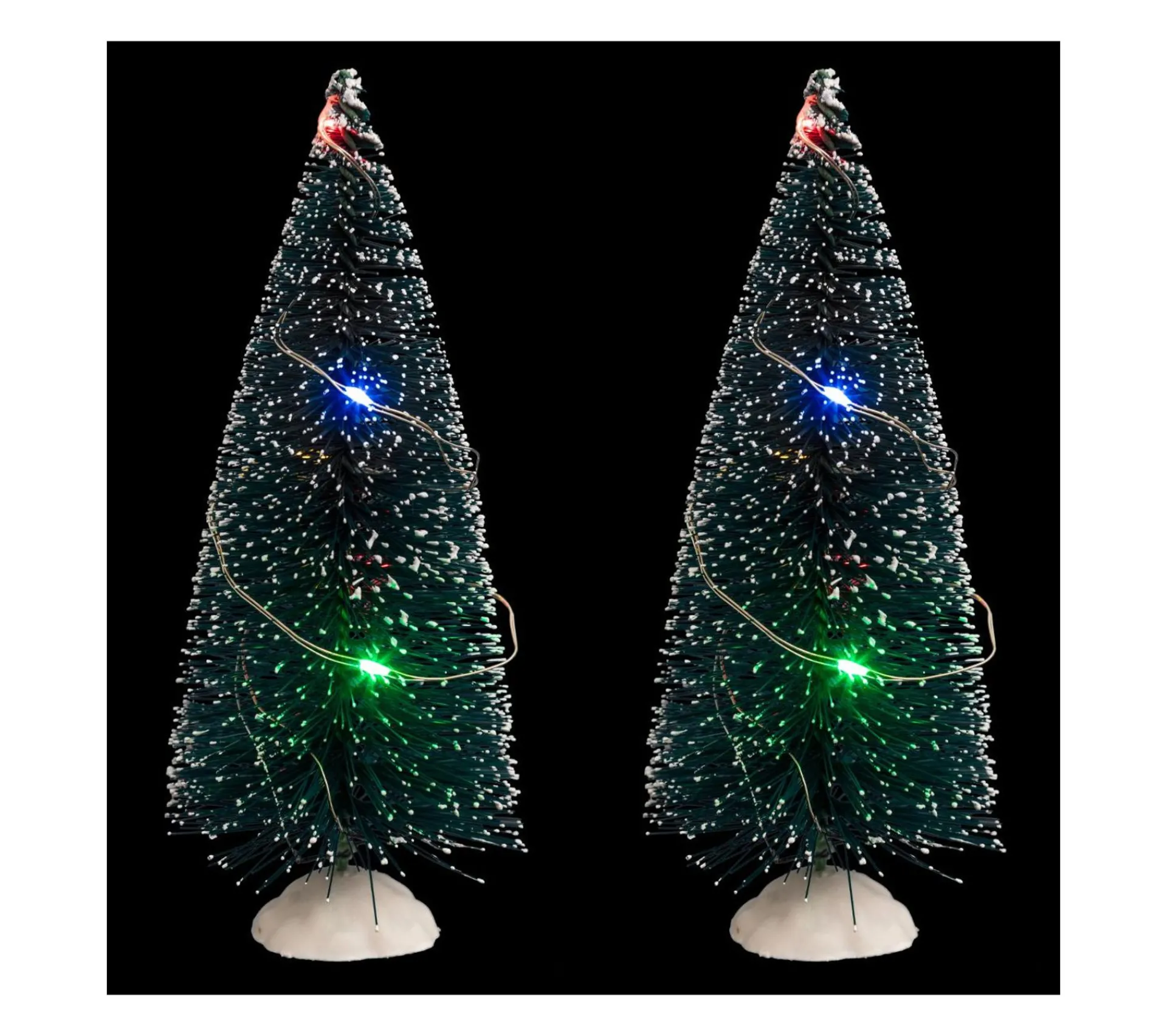 Hot FEERIC LIGHTS AND CHRISTMAS Accessoire Lumineux Pour Village De Noël Lot De 2 Sapins Vert Lumineux Led Multicolore