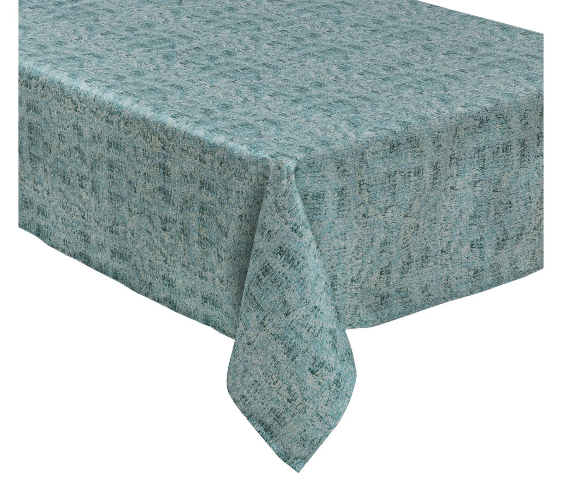 New FEERIC LIGHTS AND CHRISTMAS Nappe Jacquard Nuance De Vert Et Fil Lurex Argent 140 X 240 Cm