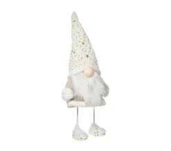 Shop FEERIC LIGHTS AND CHRISTMAS Pere Noël Scandinave Blanc Et Dore H 40 Cm