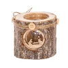 Cheap FEERIC LIGHTS AND CHRISTMAS Bougeoir Photophore En Verre Support En Bois Décore D 10 Cm
