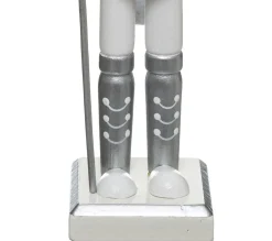 New FEERIC LIGHTS AND CHRISTMAS Décoration Casse Noisette Argent 25 Cm