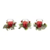 Fashion FEERIC LIGHTS AND CHRISTMAS Centre De Table 3 Bougies Rouges Avec Déco Et Feuillage 180 G