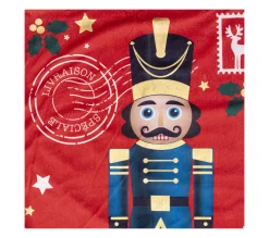 Clearance FEERIC LIGHTS AND CHRISTMAS Grande Hotte En Velours Rouge Imprimee Casse-Noisette 50 X 70 Cm