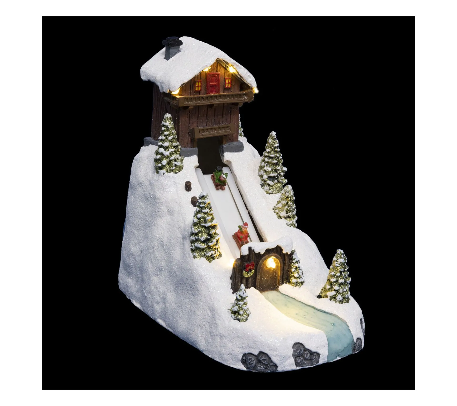 Store FEERIC LIGHTS AND CHRISTMAS Village De Noël Lumineux Et Anime Piste De Luge