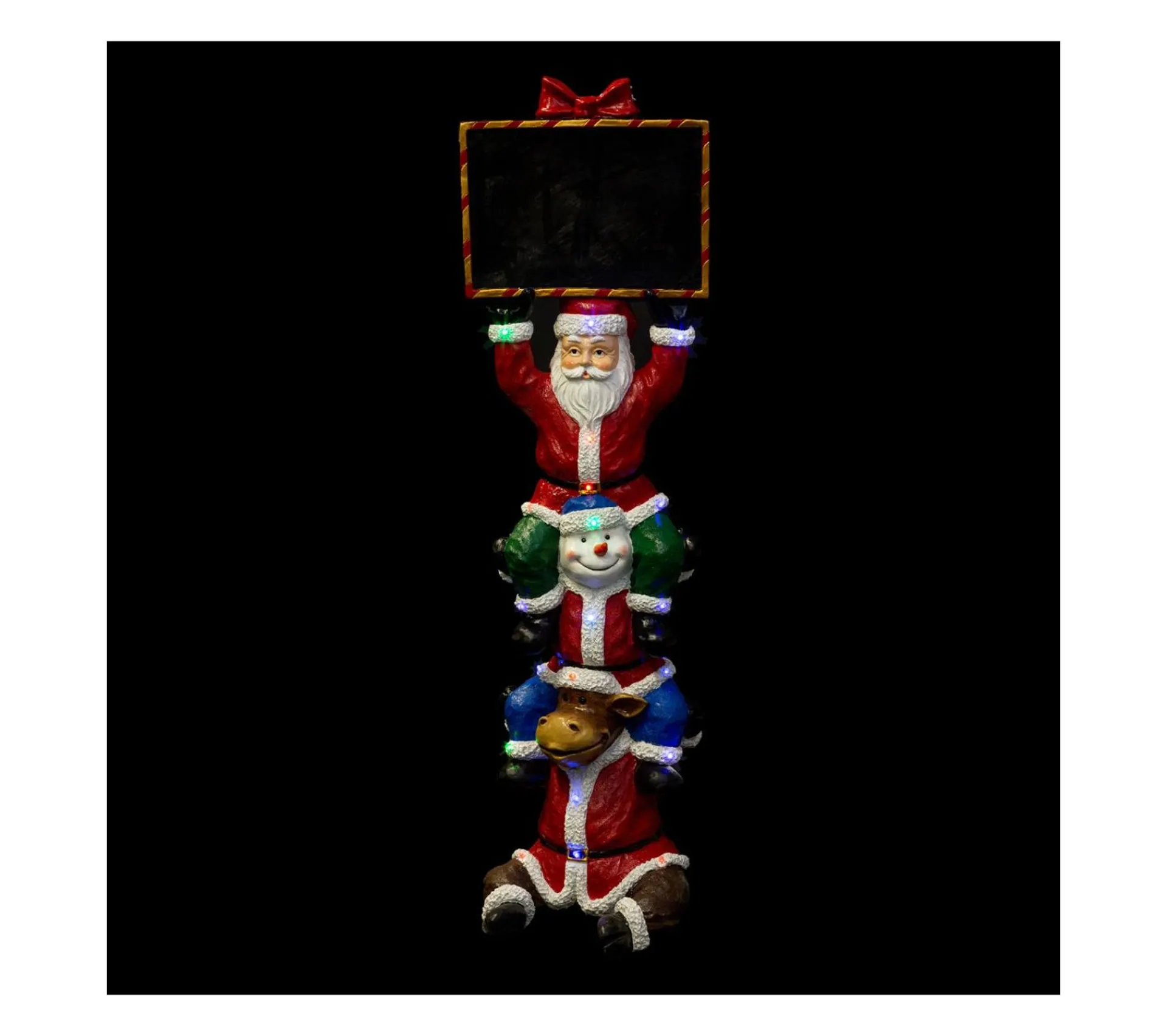 Sale FEERIC LIGHTS AND CHRISTMAS Grande Décoration Lumineuse Pere Noël Et Ses Amis En Resine 20 Led H 150 Cm