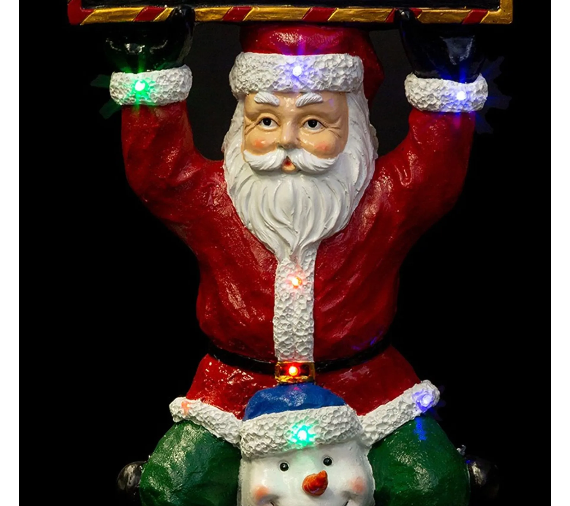 Sale FEERIC LIGHTS AND CHRISTMAS Grande Décoration Lumineuse Pere Noël Et Ses Amis En Resine 20 Led H 150 Cm