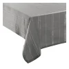 Fashion FEERIC LIGHTS AND CHRISTMAS Nappe En Coton Gris Ajoure Et Rayures Lurex Argent 140 X 240 Cm