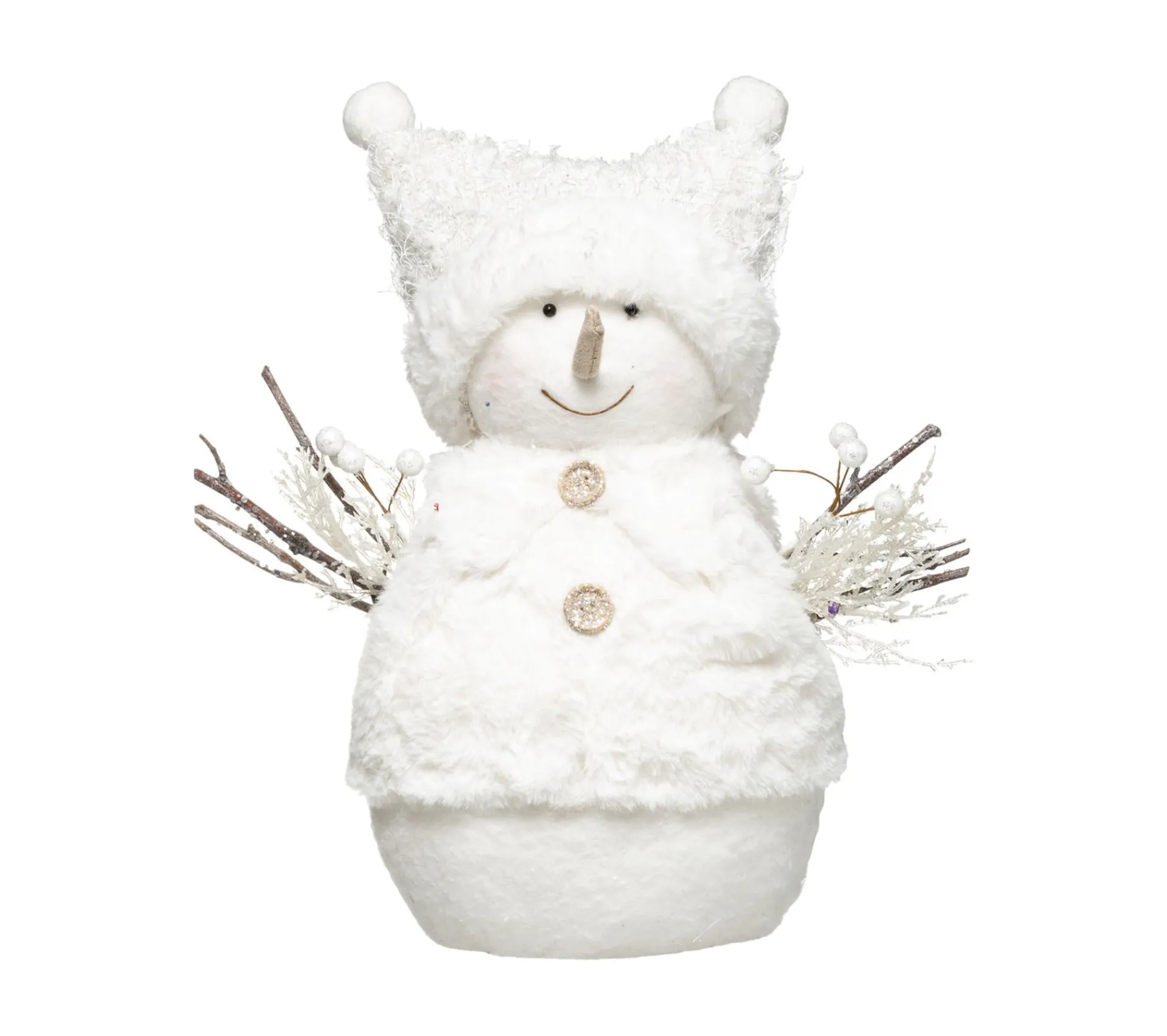 Discount FEERIC LIGHTS AND CHRISTMAS Déco De Noël Bonhomme De Neige Avec Veste Et Bonnet Blanc H 33 Cm