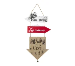 Cheap FEERIC LIGHTS AND CHRISTMAS Déco De Noël Pancarte 3 Fleches En Bois Avec Déco H 51 Cm