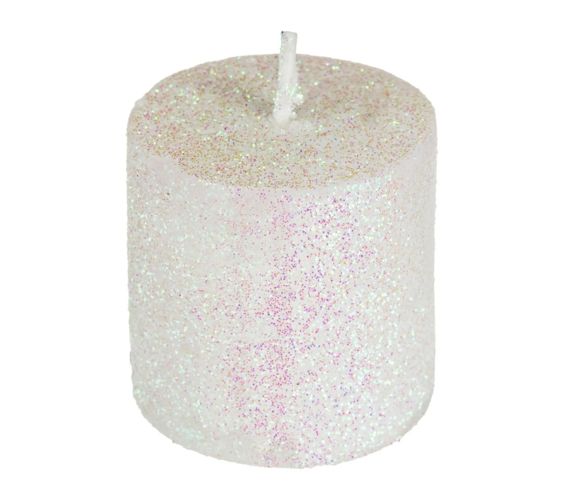 Clearance FEERIC LIGHTS AND CHRISTMAS Lot De 8 Bougies Votive Metallise Et Paillete Blanc D 4 Cm