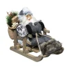 Sale FEERIC LIGHTS AND CHRISTMAS Pere Noël Chapka Grise Sur Sa Luge 26 X 26 X 15 Cm