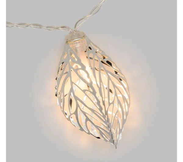 * Guirlande Et Boule De Sapin^Guirlande 10 Feuilles Lumineuses Noël - L. 135 Cm - Blanc Chaud