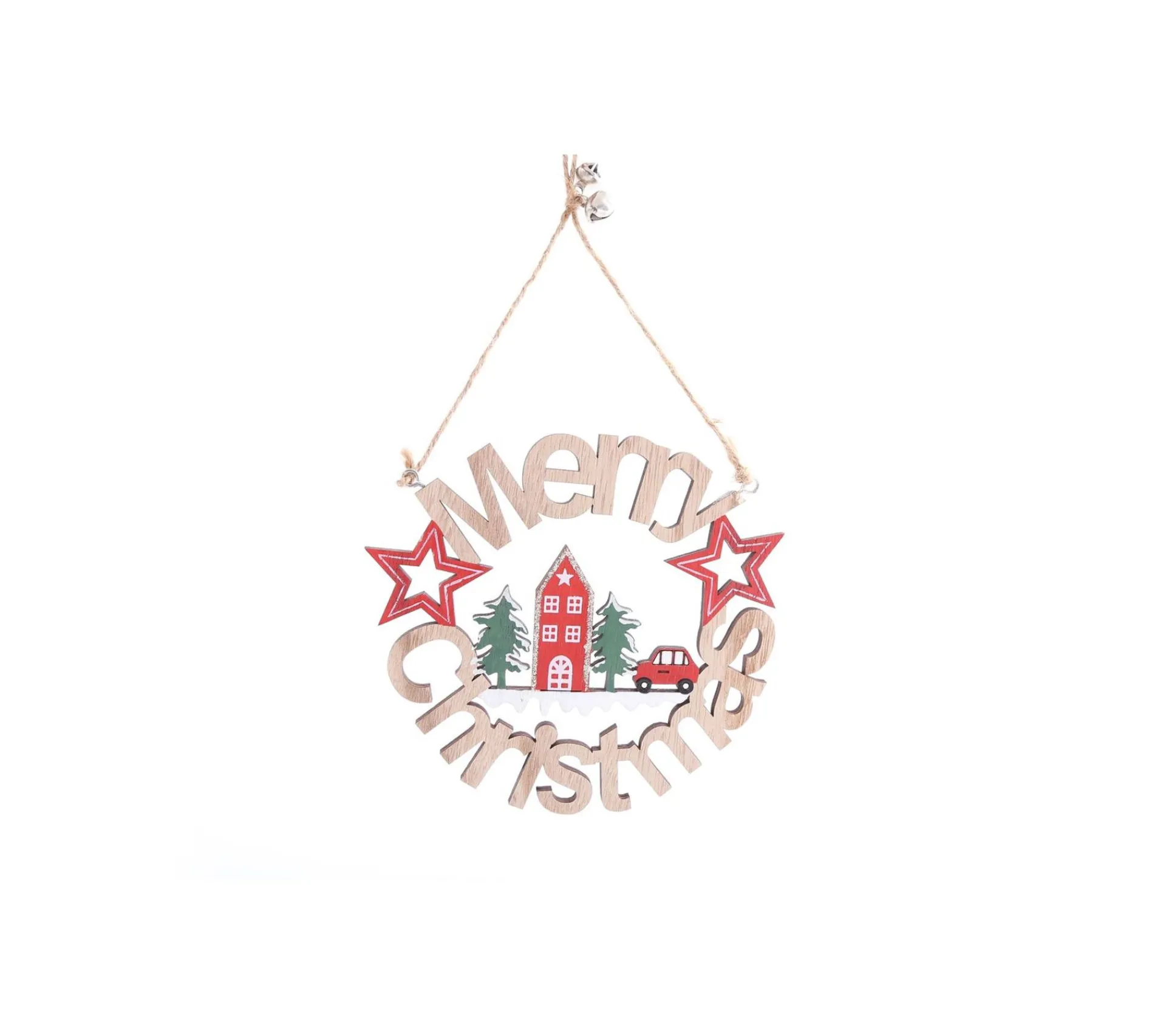 Online HEART OF THE HOME Décoration De Noël En Bois A Suspendre Xmas Tradi - Beige