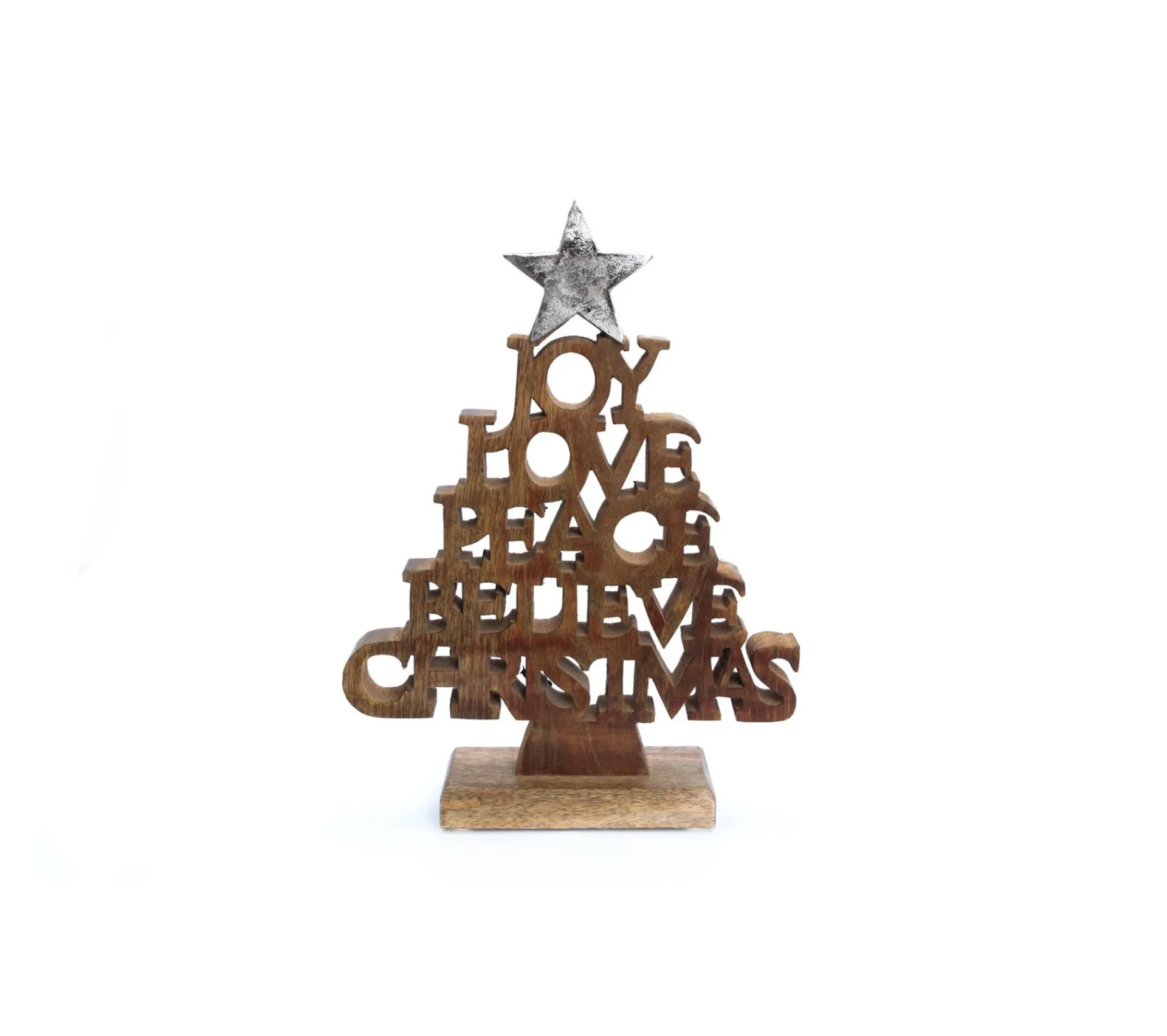 Outlet HEART OF THE HOME Décoration De Noël A Poser En Bois Ice - Argent