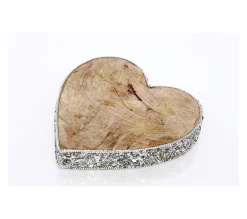 Online HEART OF THE HOME Décoration De Noël En Bois Coeur Natural - Argent