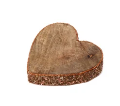 Store HEART OF THE HOME Décoration De Noël En Bois Coeur Natural - Marron Cuivre