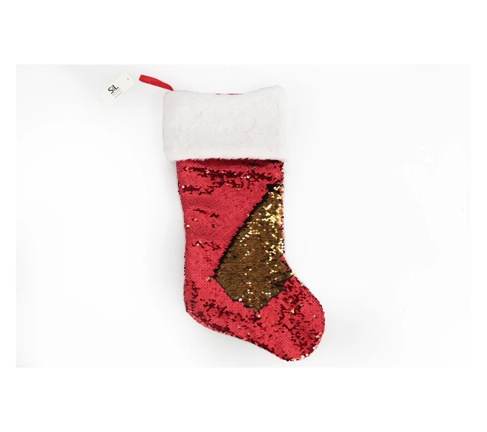 Fashion HEART OF THE HOME Décoration De Noël Suspendue Botte Sequin - Rouge