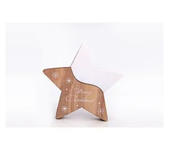 Fashion HEART OF THE HOME Décoration De Noël Stars Wooden Natural - Blanc