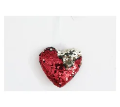 HEART OF THE HOME Guirlande Et Boule De Sapin^ Décoration Pour Sapin De Noël En Sequin Coeur - Rouge