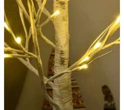 Store HOMCOM Arbre Lumineux Led - 72 Leds - 1,2H M - Metal Pp Blanc